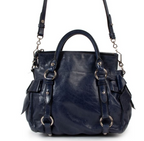 Miu Miu Blue Vitello Lux Bow Small Handbag